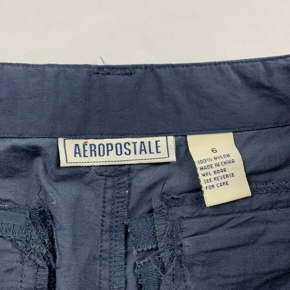 Aeropostale Retro Dusty Blue Nylon Bootcut Utility Pant 6 - Picture 4 of 7